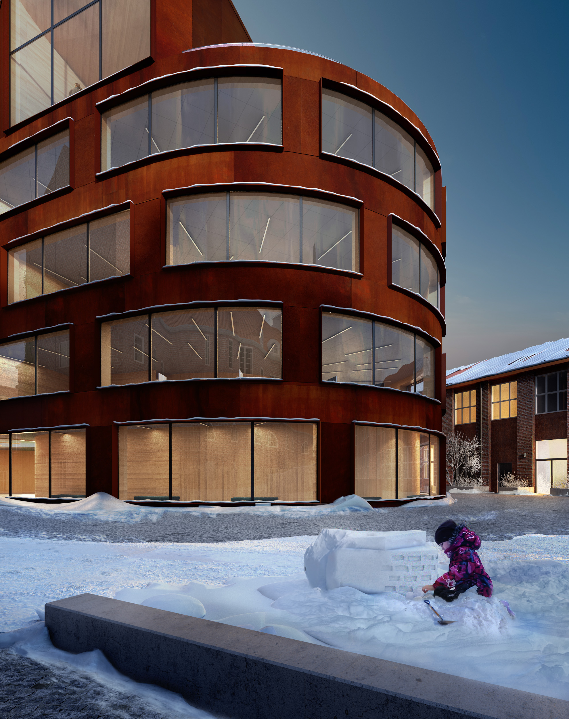 Winter Museum render by YMAGES. Architect visualization and design.