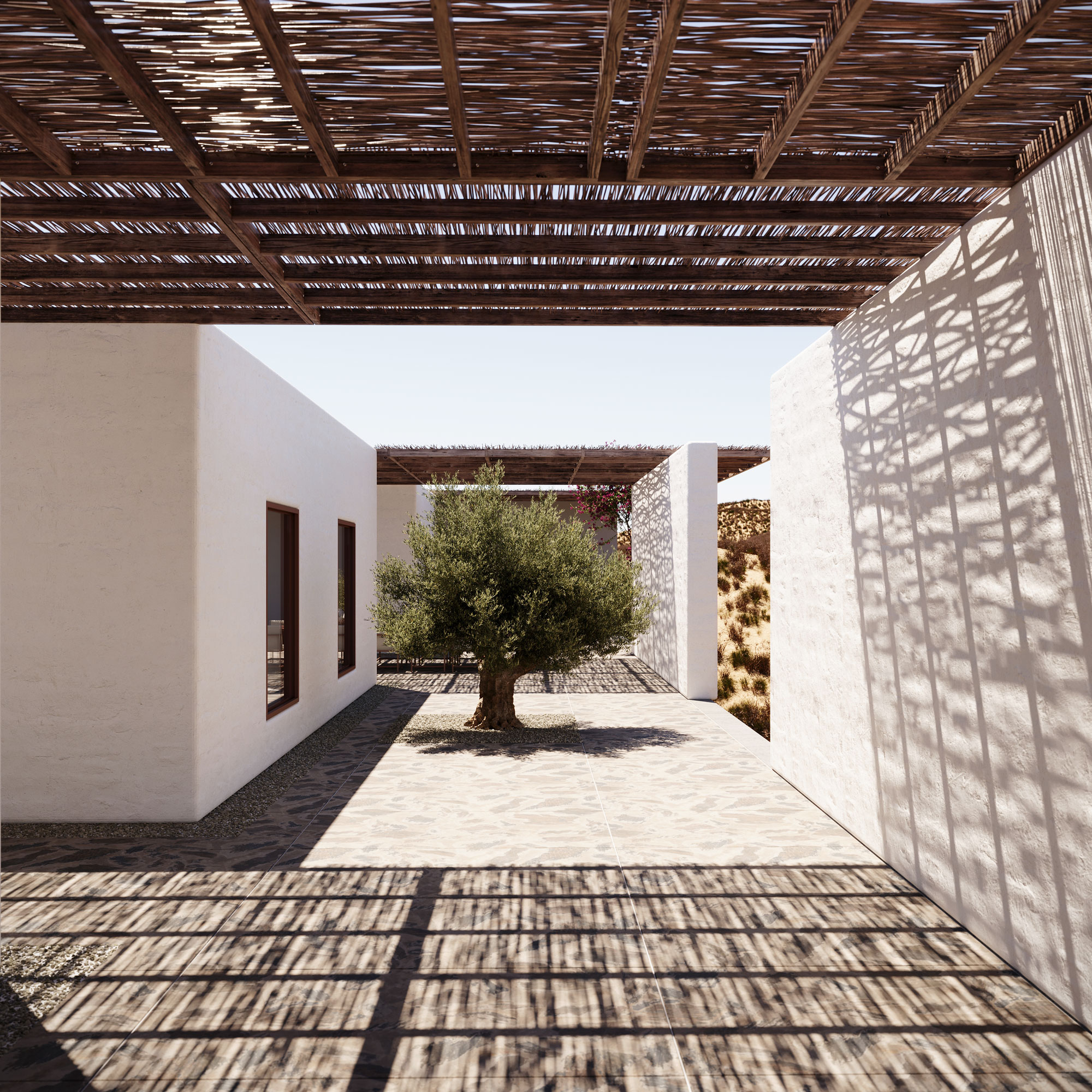 Greece Crete house render by YMAGES. Architect visualization and design.
